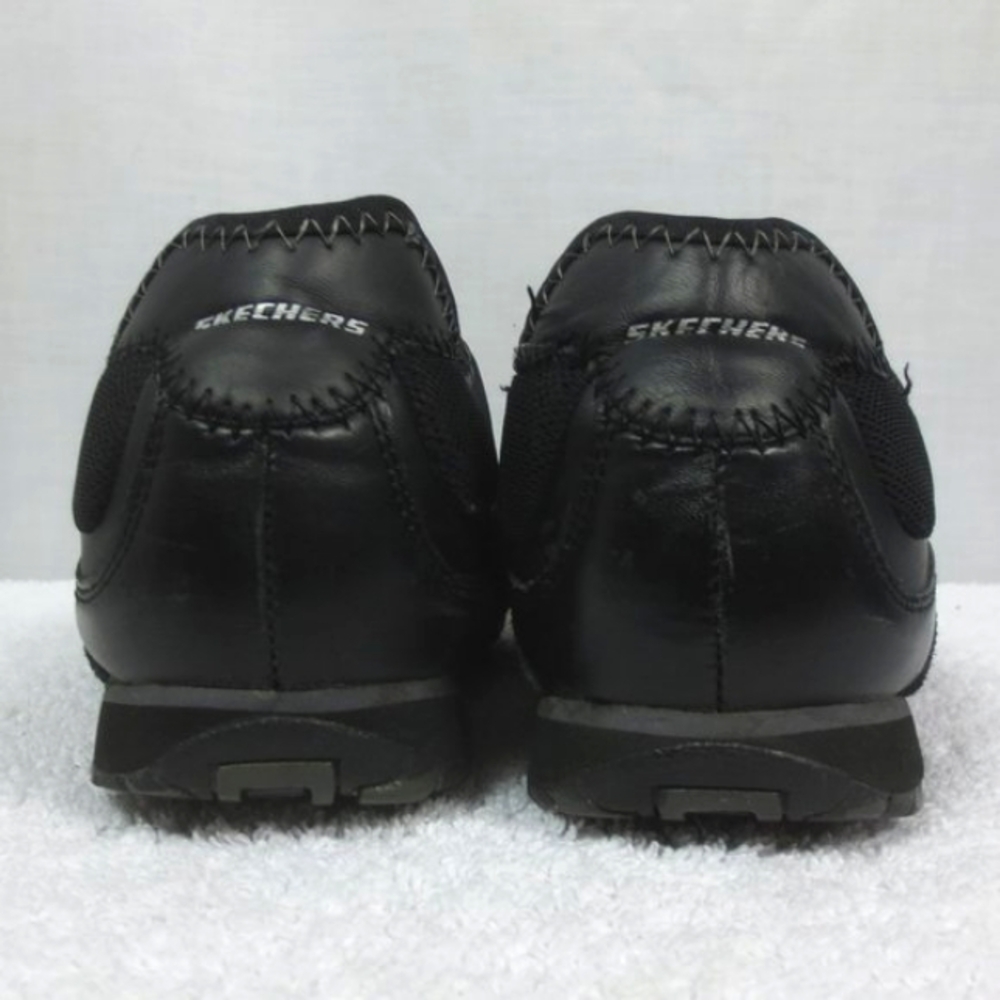 Skechers Shoes Black Striped Leather Textile Slip-ins Casual Sneakers Size 8.5 - Picture 6 of 10